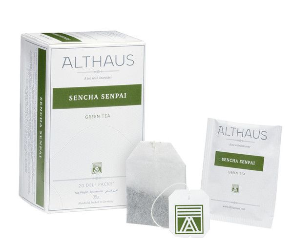 Зелений чай Althaus Sencha Senpai у пакетиках 20 шт cht003 фото