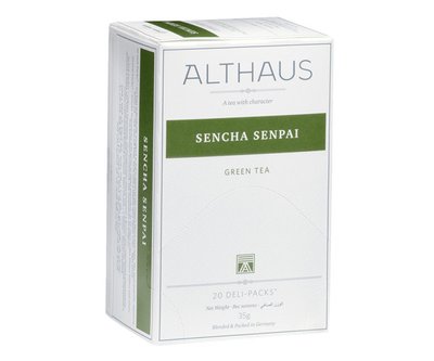 Зелений чай Althaus Sencha Senpai у пакетиках 20 шт cht003 фото